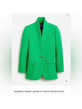 Jcrew Leighton Wool Coat/Blazer in Kelly green NWT